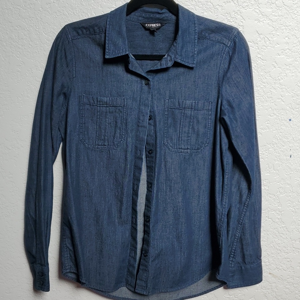 Express, denim button-down, size S